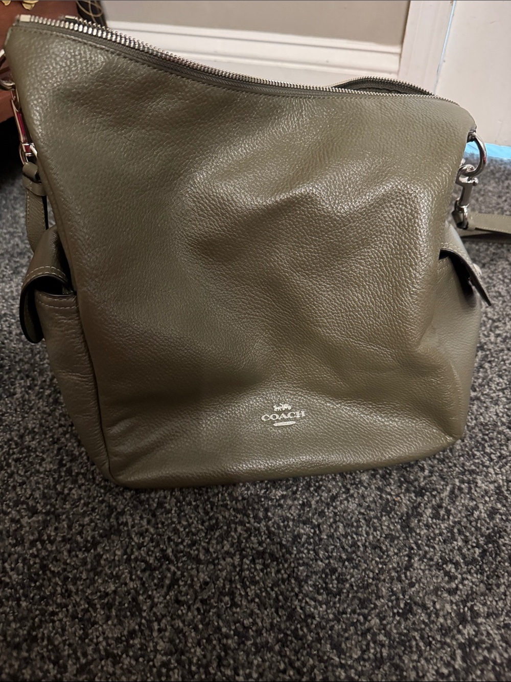 Coach Olive Pebbled Leather Messenger Crossbody